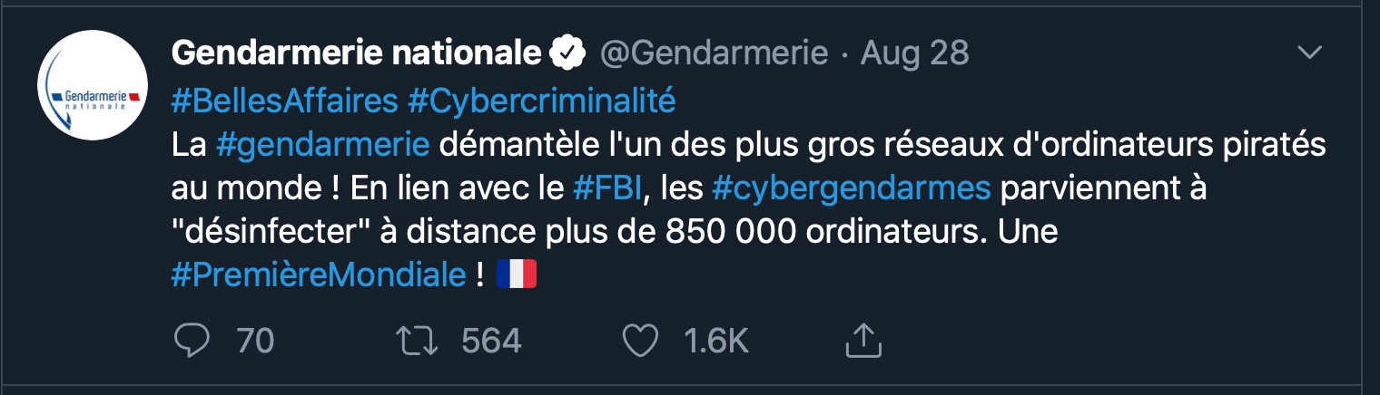 image of french police tweet