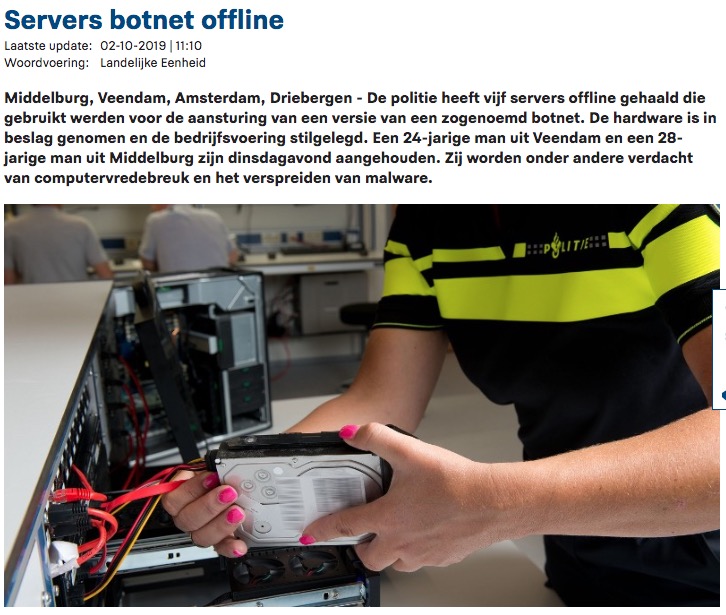 image of dutch police takedown botnet