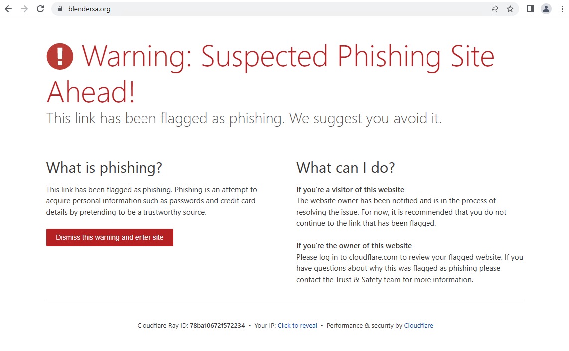 Site Updated with CloudFlare Phishing Warning